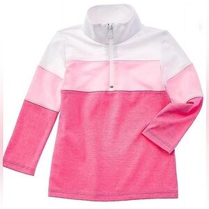 Duffield Lane Misty Quarter Zip in pink & white